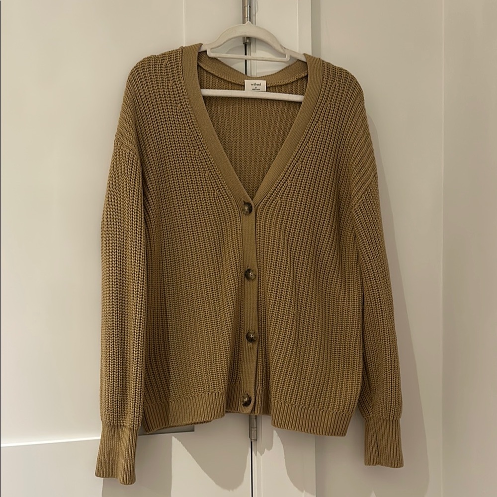 Women's Tan Cardigan Sweater